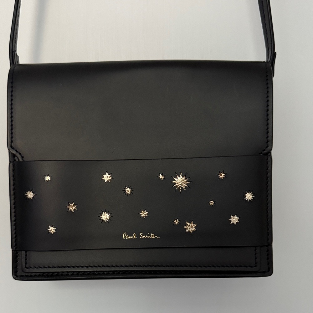 Dark Navy Paul Smith Crossbody Bag with Gold Star Accents